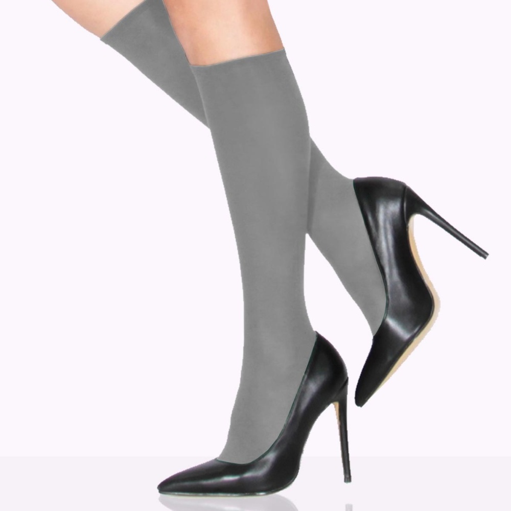 Gray knee highs socks, stockings